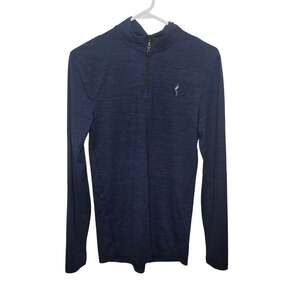 Spyder Men's Moisture Wicking 4 Way Stretch Reflective 1/4 Zip Pullover, Navy S